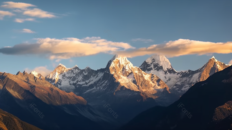 四姑娘山夕阳下的风景,高清,摄影图,摄影图片,图片大全,摄影图免费下载